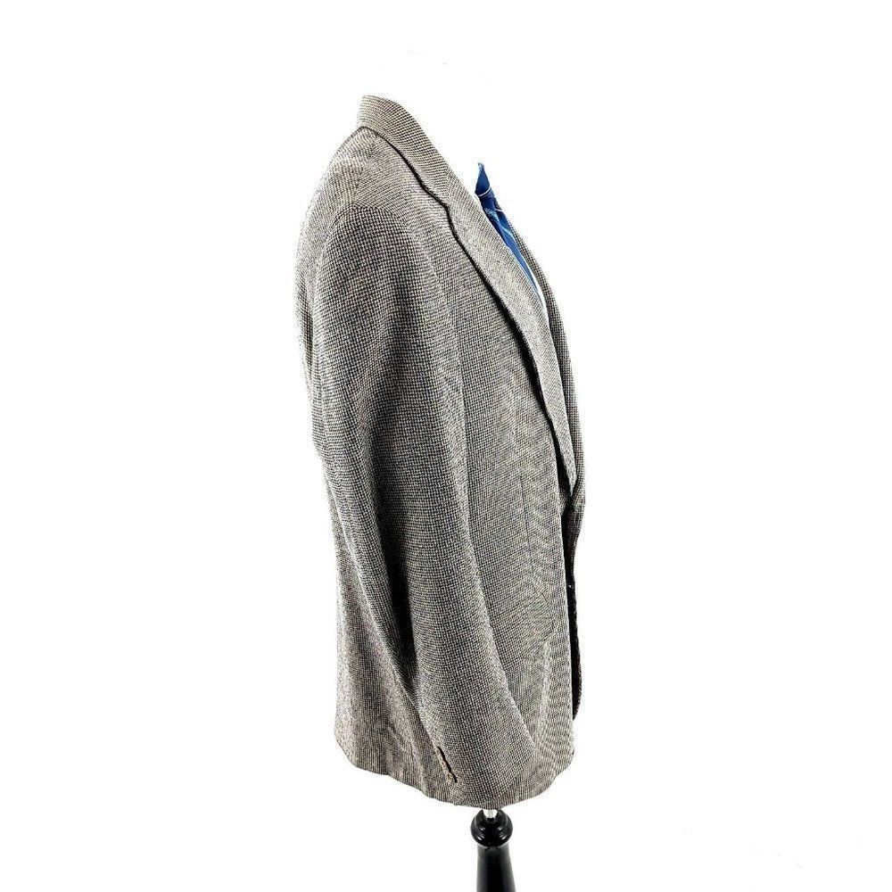 Jos A Bank 100% Silk 2 Button‎ Sport Coat Blue Tan Check W/ Green Windowpane 42R - Picture 6 of 10